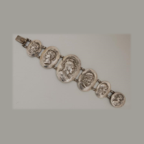 Shiebler "Homeric" Six Medallion Bracelet, sterling, signed, c. 1880's
