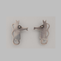 Paul Lobel "Seahorse" Earrings, sterling, signed, c. 1940's