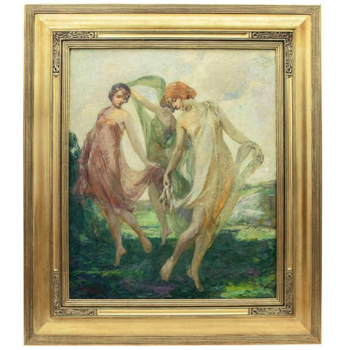 Louis F. Berneker, The Three Graces, Oil on Canvas c. 1910