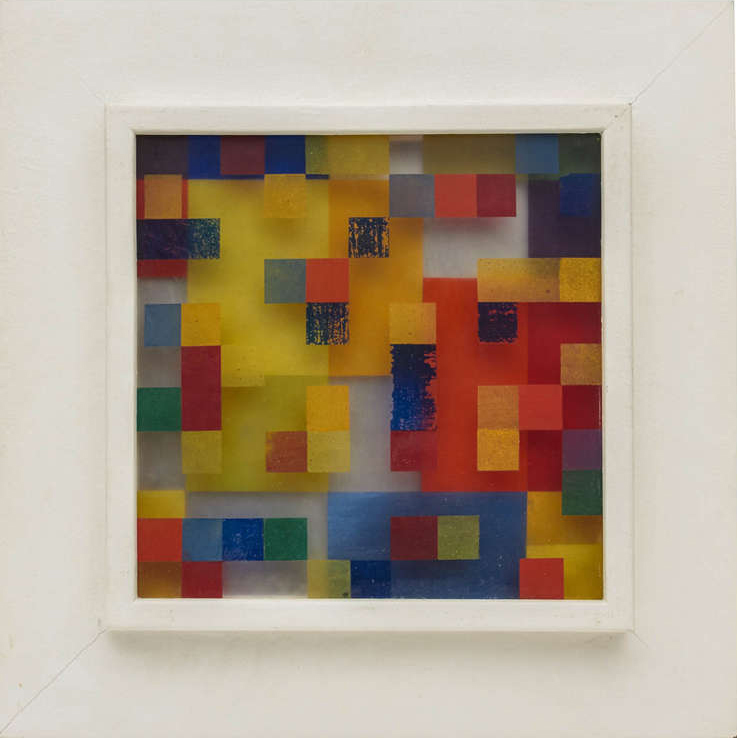 Charles W. Hess, “Abstraction”, Resin-oil on plexiglas, sheet aluminum 1948