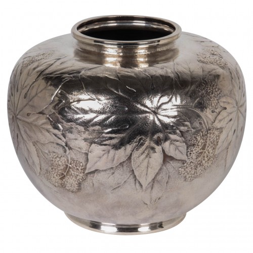 Mitsukoshi Japan / Early Showa Period Silver Vase c. 1925-30