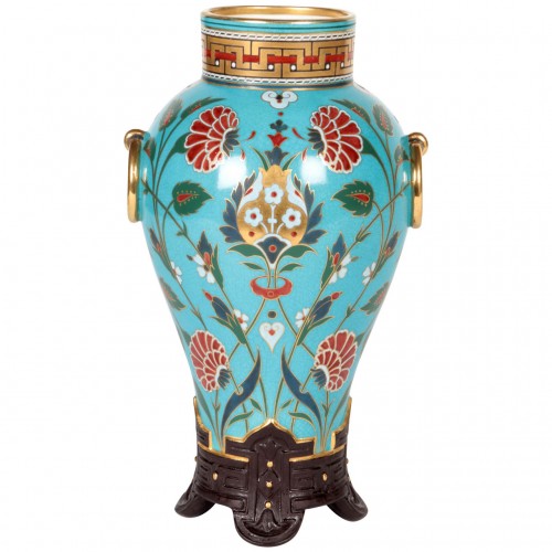 Christopher Dresser / Minton Aesthetic Movement Cloisonné Vase 1867