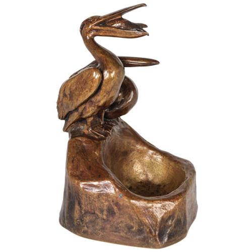 Friedrich Gornik Bronze “Pelican” Art Nouveau Vide Poche c.1910