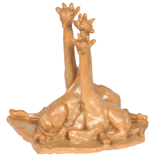 Hulda Rotier Fischer Art Deco “Giraffes” handbuilt glazed pottery sculpture 1936