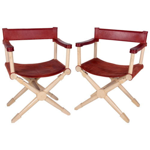 In the style of Jean-Michel Frank / Hermès Pair of French Art Deco “Rodo” chairs 20th Century