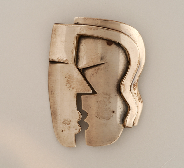 Francisco Rebajes “The Kiss”  brooch, sterling, signed, c. 1940’s