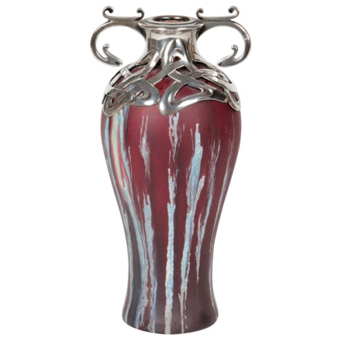 Henry van de Velde Silver mounted Eugene Baudin French Art Nouveau vase c. 1900