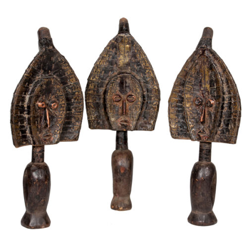 Tribal West African reliquary figures / sculptures, Gabon 20th Century