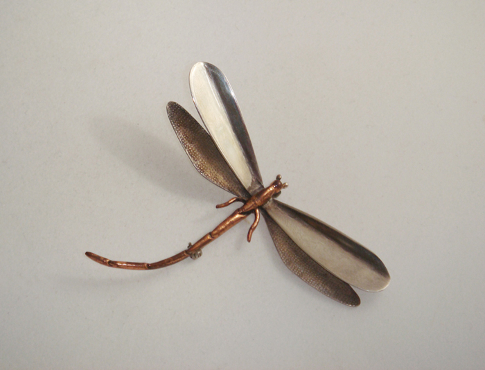 “Victoria” Ana Nunez Brilanti “Dragonfly” brooch, silver and copper, signed c. 1940’s