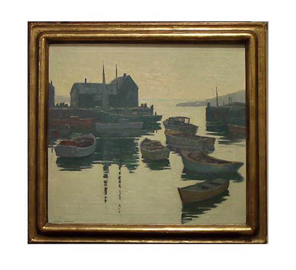 Oscar B. Erickson, “Early Morning Rockport”, Oil on canvas c. 1940