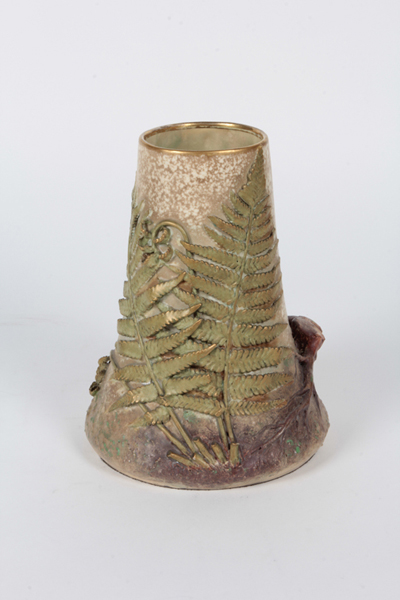 Amphora Art Pottery / Eduard Stellmacher Art Nouveau “Fern fronds” vase c. 1900