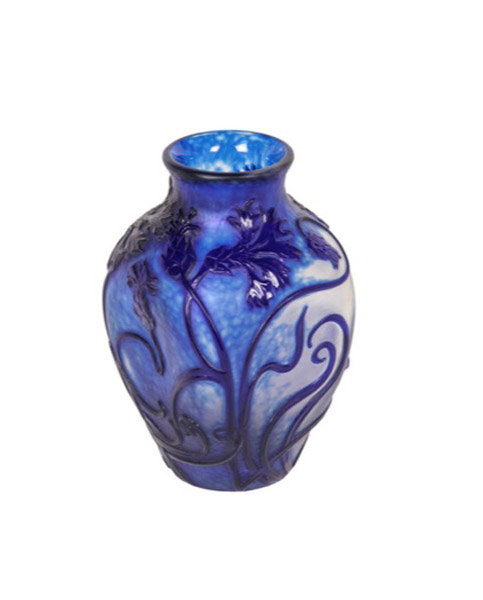 Daum Frères / French Art Nouveau “Cornflower” vase c. 1897