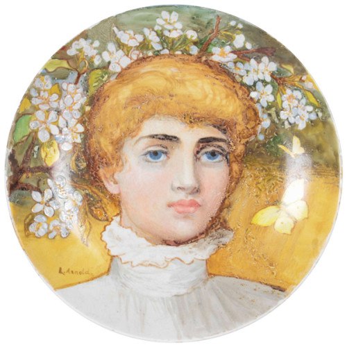 Minton’s Ltd. / L. Arnold “Pre-Raphaelite” charger 1881