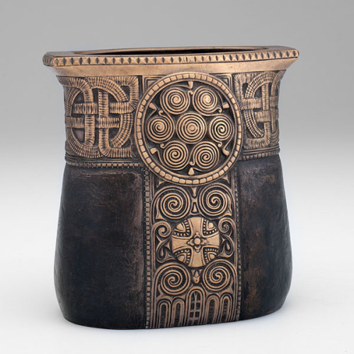 Gustav Gurschner, Secessionist / Byzantine Revival bronze vase c. 1905