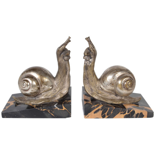 Suzanne Bizard Pair of French Art Deco “Snail” bookends c. 1925