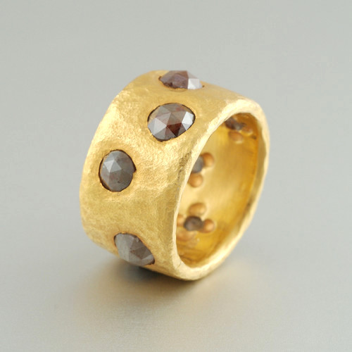 Neil Lane “Moon Crater” ring, 22K gold and brown rose cut diamonds (5.66 carats TW), signed, c. 2006