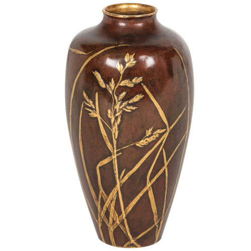 Orfevrerie Christofle / French Art Nouveau Petite vase with wheat decor c. 1900
