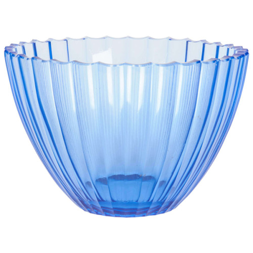 Wilhelm Wagenfeld (attr.) / Zwiesel Kristallglas Fluted blue glass crystal bowl, c. 1920’s