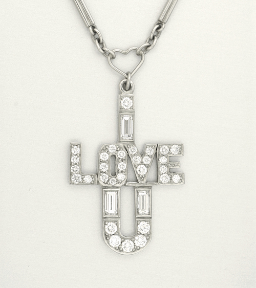“I love U” pendant, platinum and diamonds 2007