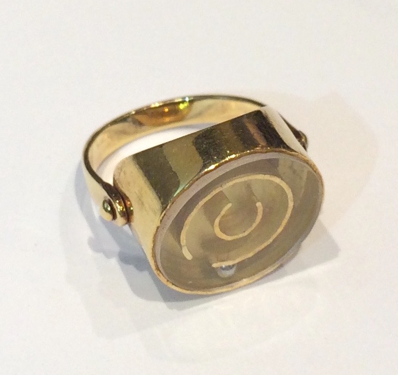 French “Puzzle” ring, 18K gold, marked, c. 1940’s