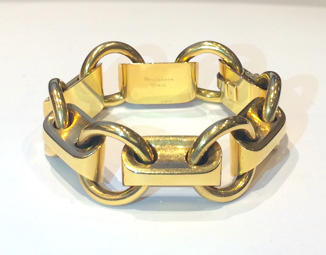 Boucheron Paris Art Deco 18k gold link bracelet, signed, c. 1930’s