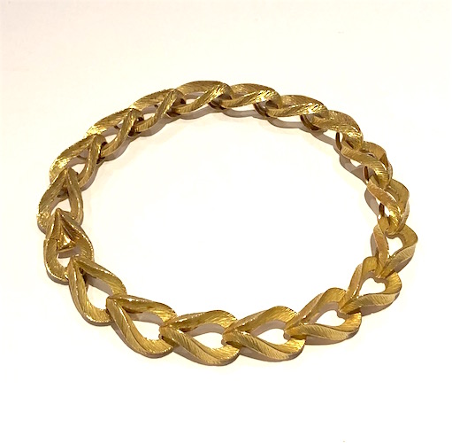 Hermes / Georges L’Enfant textured loop link necklace/ bracelet, 18K gold, signed, c. 1970’s