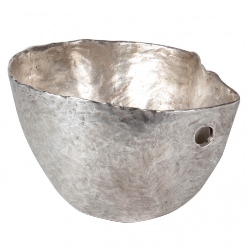 Linda Lee Johnson, Organic Shaped Sculpted Silver bird bowl Vessel XII c. 2004