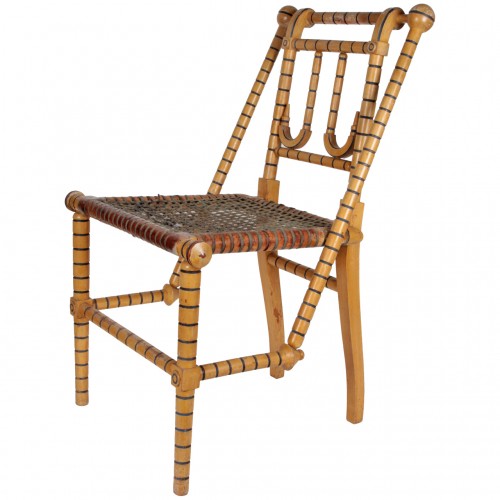 George Jakob Hunzinger New York 19th Century Rare Painted Chair 1876
