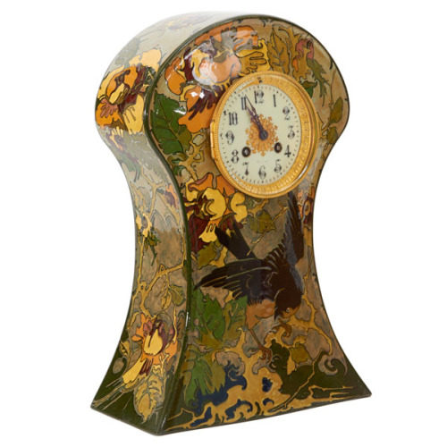 Rozenburg Pottery Holland, W.P. Hartgring Art Nouveau Mantle Clock, 1904
