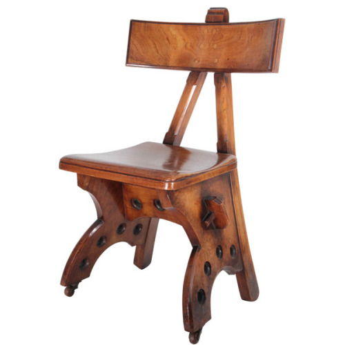 Edward Welby Pugin “Granville” early Arts & Crafts walnut chair c. 1870