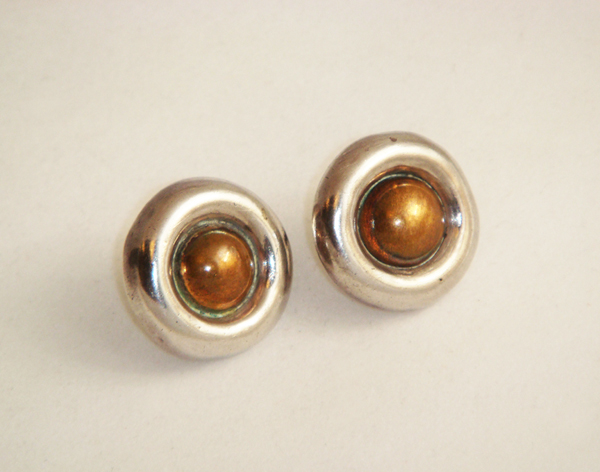 William Spratling “Spheres” earrings, sterling and copper, signed c. 1930’s