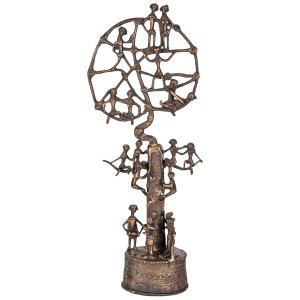 African & Tribal Bronze Tree of Life Sculpture