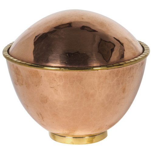 Hayno Focken / Modernist round covered copper box c. 1935