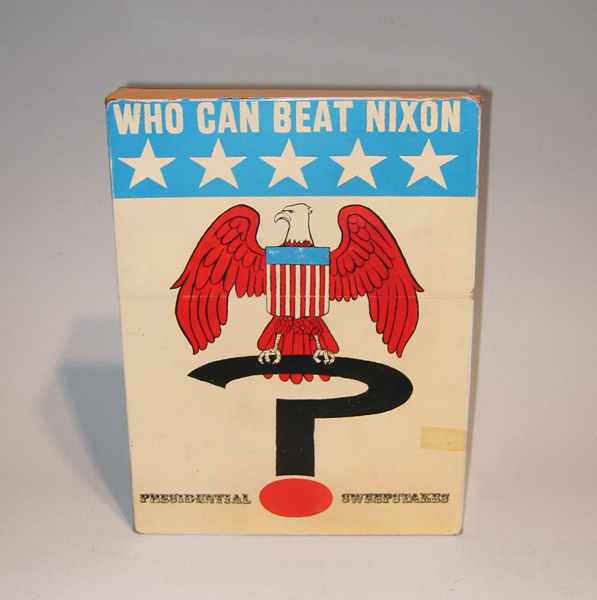 Tim Liddy Who Can Beat Nixon (1970) Presidential Sweepstakes  2006 Oil and enamel on copper, plywood back